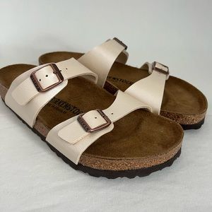 New Birkenstock Sydney BS, Graceful Pearl White, size 39 regular fit sandals